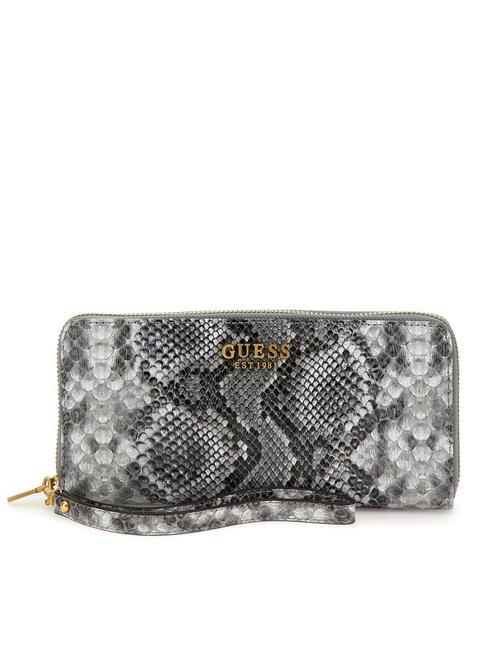 GUESS LAUREL Python Geldbörse mit umlaufendem Reißverschluss Salbei multi - Brieftaschen Damen