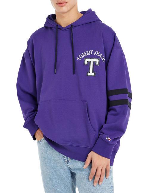 TOMMY HILFIGER TOMMY JEANS Oversized Letterman Kapuzenpullover College-Lila / Multi - Sweatshirts Herren