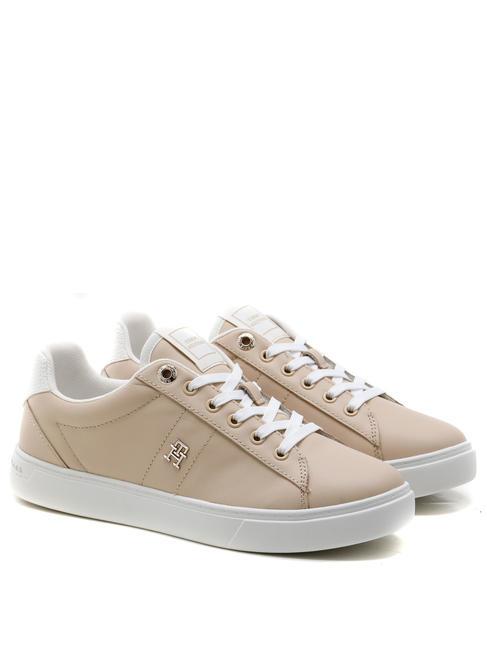 TOMMY HILFIGER ESSENTIAL ELEVATED Ledersneaker weißer Lehm - Damenschuhe