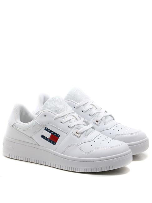 TOMMY HILFIGER TOMMY JEANS Retro Basket Essential Ledersneaker Weiß - Damenschuhe