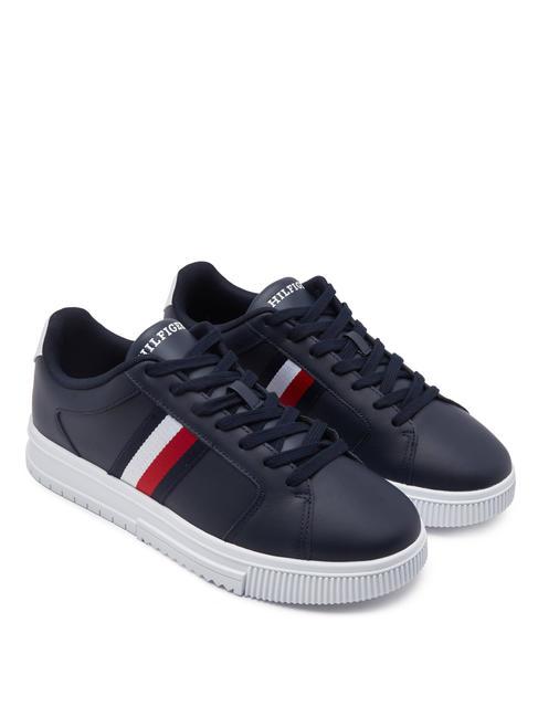 TOMMY HILFIGER SUPERCUP STRIPES Ledersneaker Wüstenhimmel - Herrenschuhe