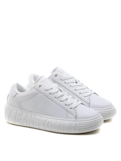 TOMMY HILFIGER TOMMY JEANS Leather Cupsole Ledersneaker Weiß - Damenschuhe