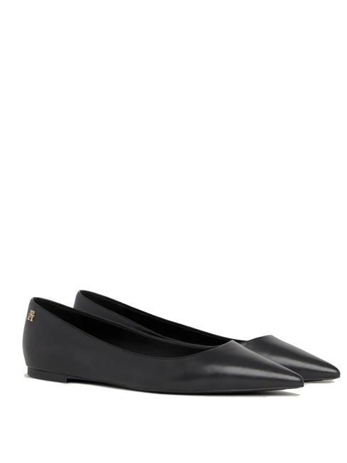 TOMMY HILFIGER ESSENTIAL POINTED Ballerinas aus Leder SCHWARZ - Damenschuhe