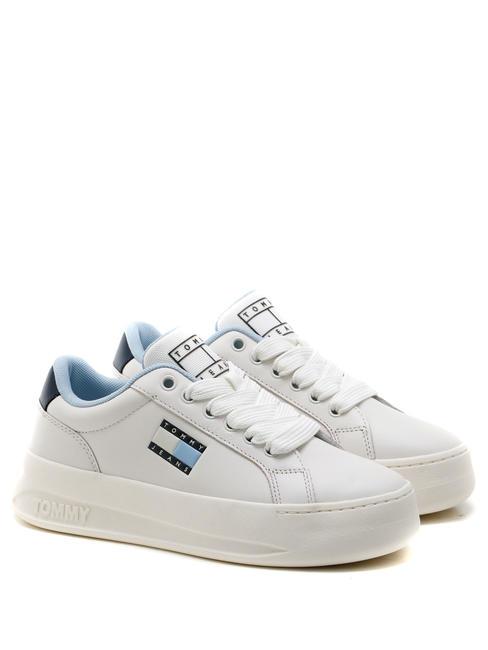 TOMMY HILFIGER TOMMY JEANS CITY  Ledersneaker Ecru / dunkles Nachtmarineblau - Damenschuhe