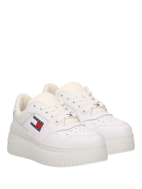 TOMMY HILFIGER TOMMY JEANS Retro Basket Ledersneaker Weiß - Damenschuhe