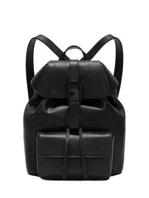 FURLA FLOW Kleiner Lederrucksack Schwarz - Damentaschen