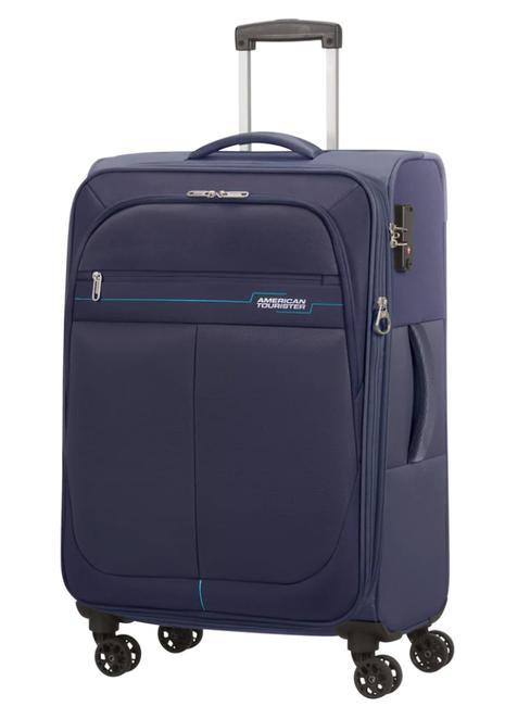 AMERICAN TOURISTER DEEP DIVE Mittelgroßer erweiterbarer Trolley Navy blau - Halbharte Trolleys