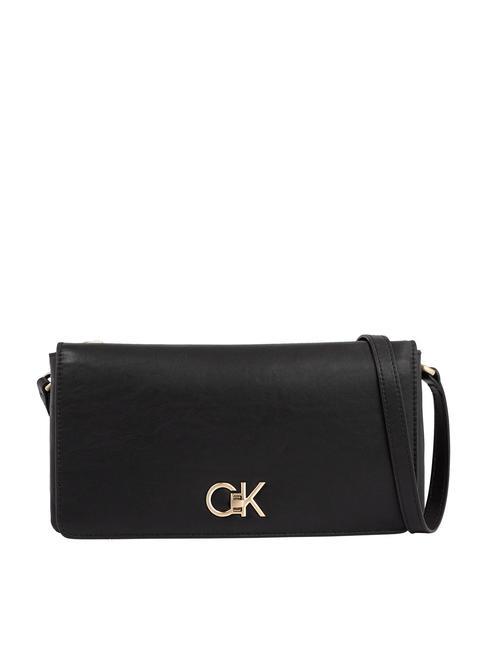 CALVIN KLEIN RE-LOCK DOUBLE GUSETTE Schulter-Clutch ck schwarz - Damentaschen