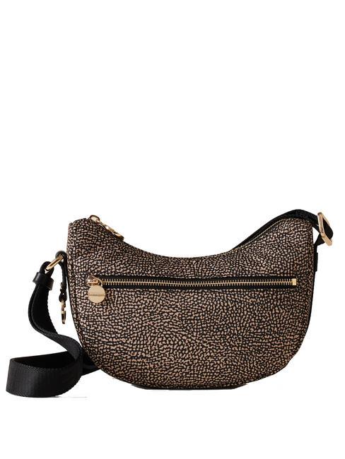 BORBONESE ECO LINE LUNA Schultertasche OP / NATUR / SCHWARZ - Damentaschen