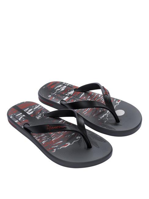 IPANEMA POSTO 10 TEMAS IV  Gummi-Flip-Flops grau/schwarz/rot - Herrenschuhe