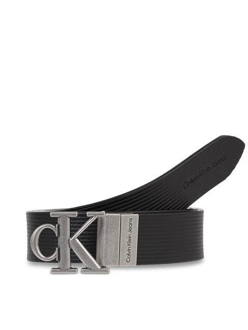 CALVIN KLEIN CK JEANS Round Mono 3.0 Damengürtel schwarz einfarbig / schwarze Textur - Gürtel