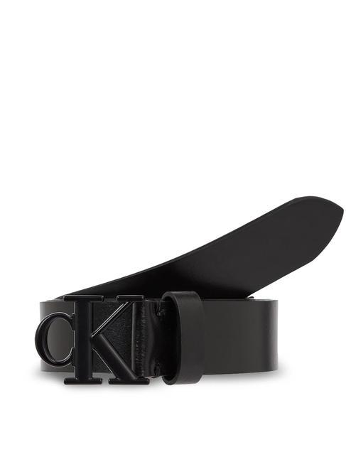 CALVIN KLEIN CK JEANS Round Mono 3.0 Ledergürtel Schwarz - Gürtel