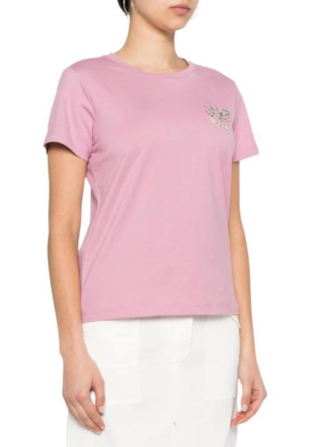 PINKO NAMBRONE T-Shirt mit Schmuckapplikation Orchideenrauch - T-Shirts und Tops für Damen