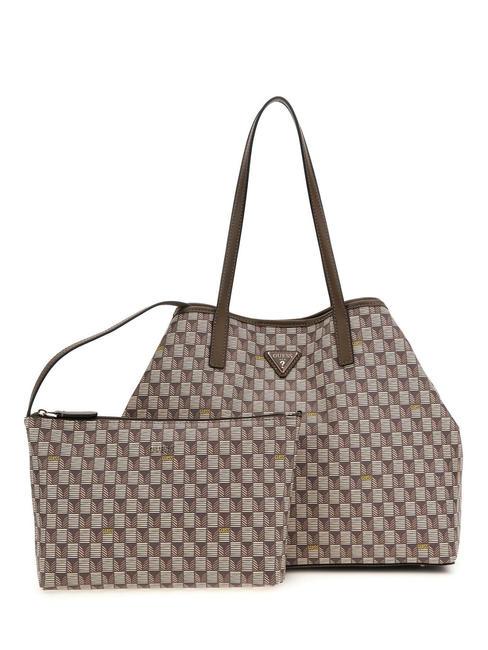 GUESS VIKKY LL Schultertasche Granit-Logo - Damentaschen