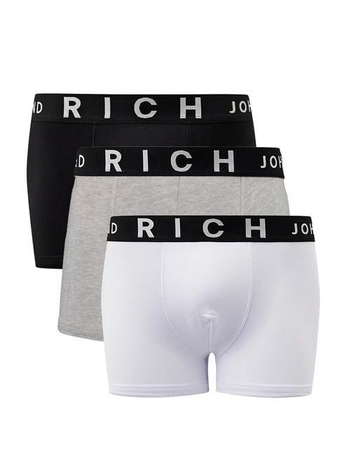 JOHN RICHMOND LONDON TRIPACK Set mit 3 Boxershorts Schwarz/Grau/Weiß - Herrenslip