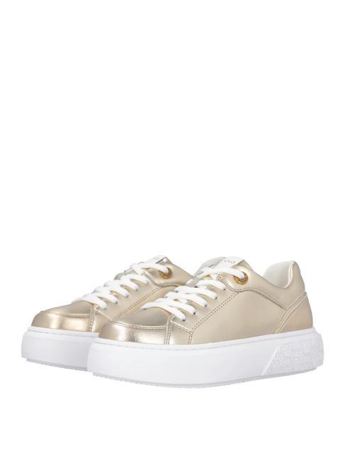 PINKO YOKO Sneakers aus laminiertem Leder Platin - Damenschuhe