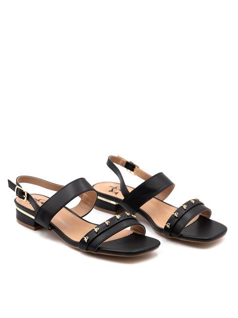 ROCCOBAROCCO RB METALLIC Flache Slingback-Sandalen Schwarz - Damenschuhe