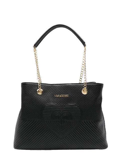 LOVE MOSCHINO QUILTED Umhängetasche mit Kettengriff Schwarz - Damentaschen