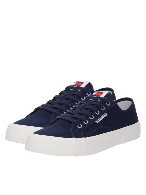 TOMMY HILFIGER TJ LACE UP Snaker aus Leinwand dunkles Nachtmarineblau - Herrenschuhe