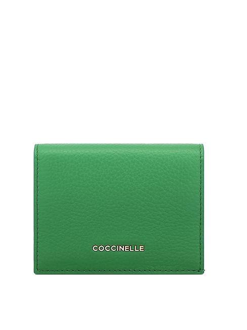 COCCINELLE METALLIC SOFT Kleine Geldbörse aus Leder Pfefferminze - Brieftaschen Damen