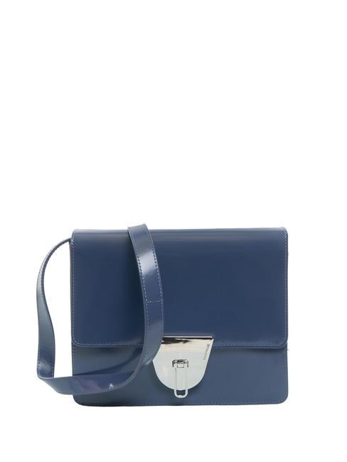 COCCINELLE NICO SHINY Glänzende Ledertasche Blaubeere - Damentaschen