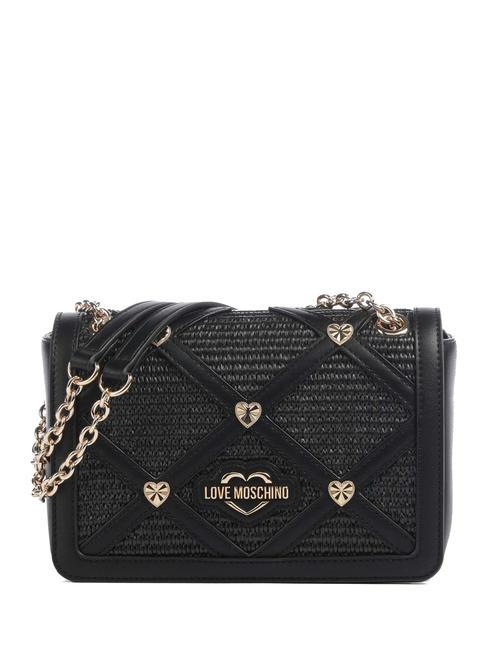 LOVE MOSCHINO RAFFIA Schulter-/Umhängetasche Schwarz - Damentaschen