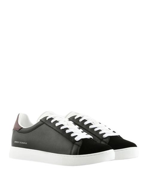 ARMANI EXCHANGE A|X Ledersneaker schwarz+wein+op.weiß - Herrenschuhe