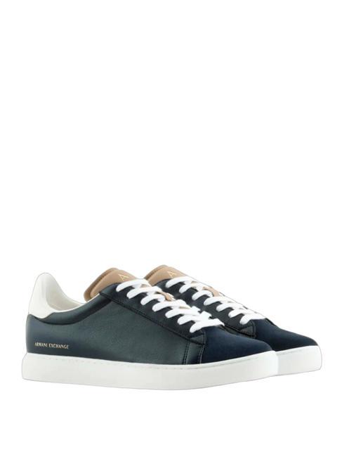 ARMANI EXCHANGE A|X Ledersneaker Marine+Offwhite+Düne - Herrenschuhe