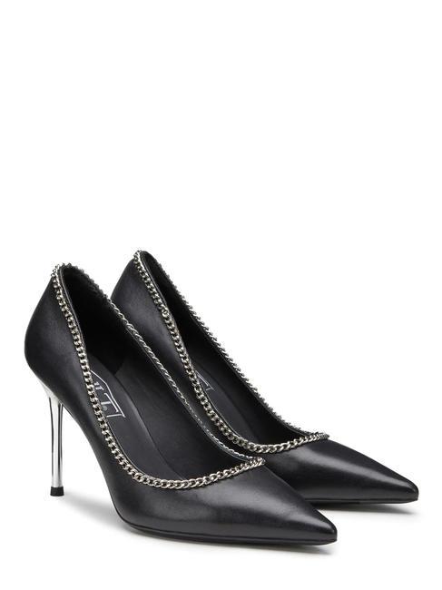 CULT QUEEN 3878 Lederpumps mit Kette Schwarz - Damenschuhe