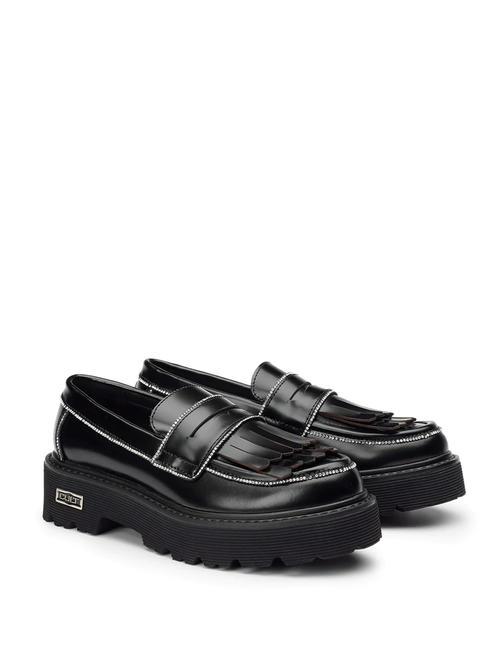 CULT SLASH 3904 Loafer mit Quaste und Strasssteinen Schwarz - Damenschuhe