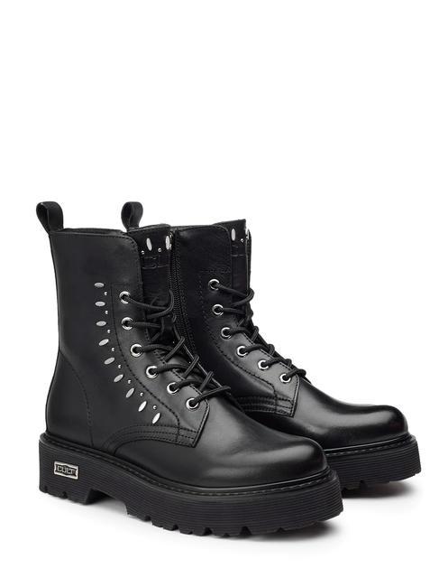 CULT SLASH 3906 Amphibien-Stiefeletten aus Leder mit Nieten Schwarz - Damenschuhe