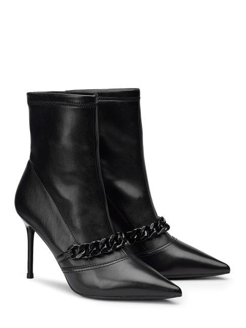 CULT QUEEN 3958 Hohe Stiefeletten aus Leder Schwarz - Damenschuhe