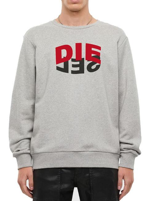 DIESEL S-GIRK Sweatshirt aus Baumwolle mit Rundhalsausschnitt grau - Sweatshirts Herren