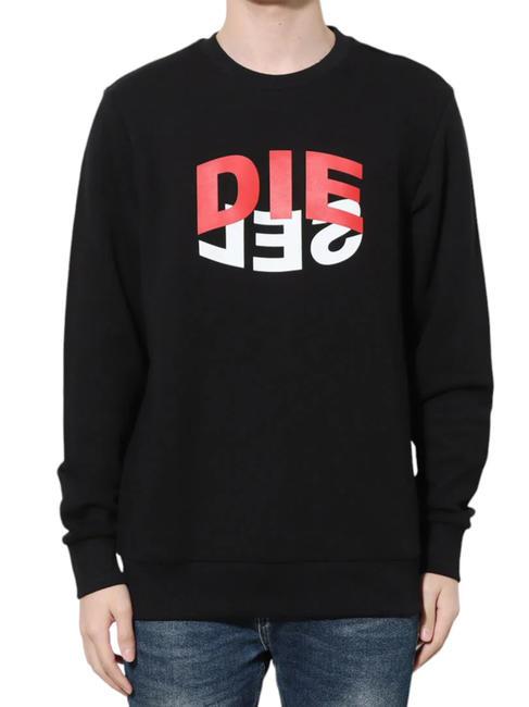 DIESEL S-GIRK Sweatshirt aus Baumwolle mit Rundhalsausschnitt Schwarz - Sweatshirts Herren