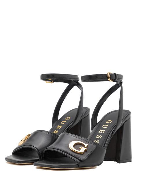 GUESS KERNARA Hohe Ledersandalen SCHWARZ - Damenschuhe