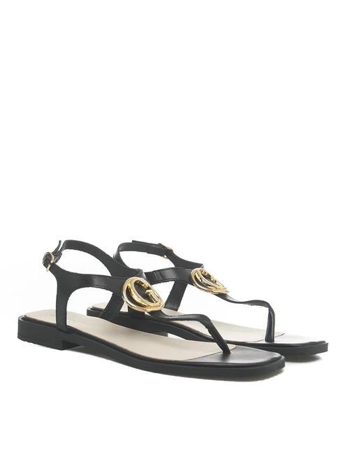 GUESS MIRY Zehenstegsandalen aus Leder SCHWARZ - Damenschuhe