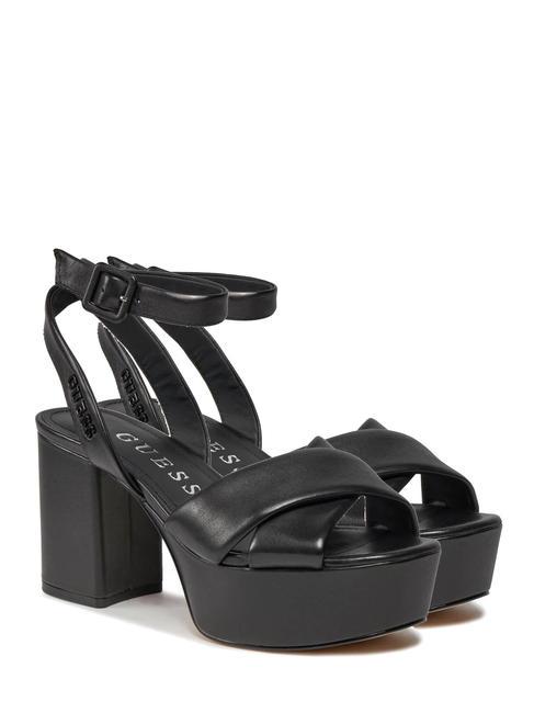 GUESS SHANNY Keilsandaletten aus Leder SCHWARZ - Damenschuhe