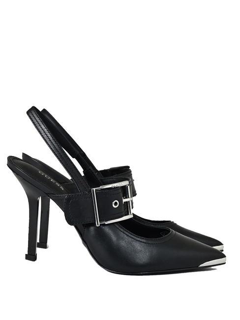 GUESS AYAR Slingback-Pumps aus Leder SCHWARZ - Damenschuhe