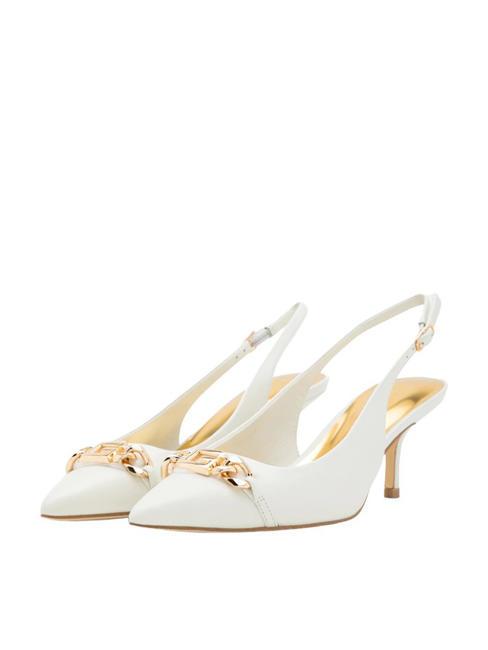 GUESS SDINA Slingback-Pumps aus Leder Weiß - Damenschuhe