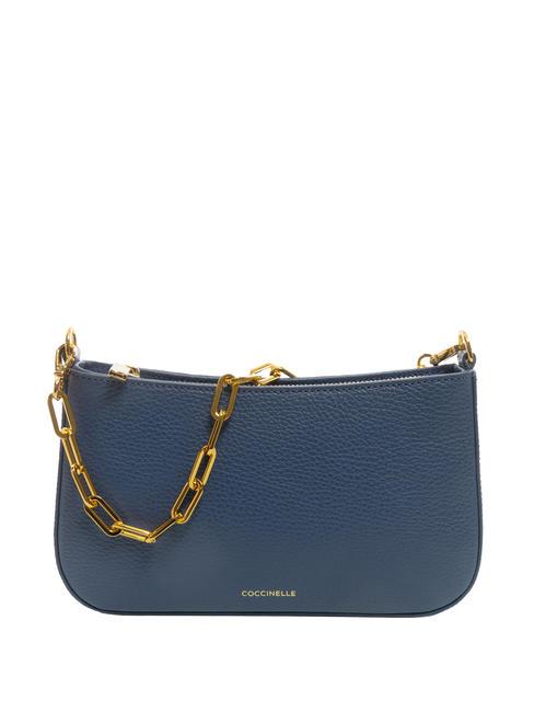 COCCINELLE LILY Strukturierte Ledertasche mit Kettengriff Blaubeere - Damentaschen