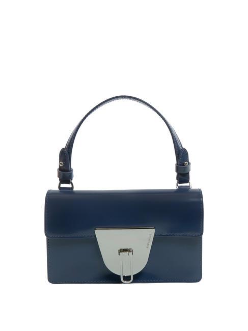 COCCINELLE NICO SHINY Mini-Tasche aus glänzendem Leder Blaubeere - Damentaschen