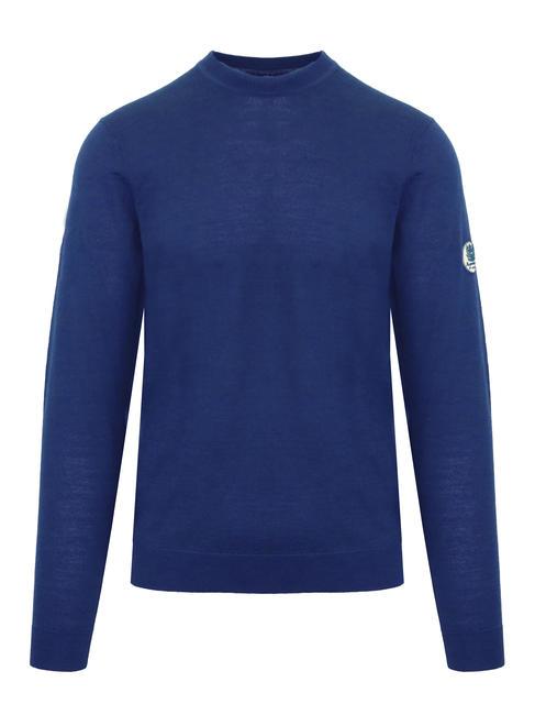 AQUASCUTUM LATERAL LOGO Pullover mit Rundhalsausschnitt aus Wollmischung Bluette - Herrenpullover