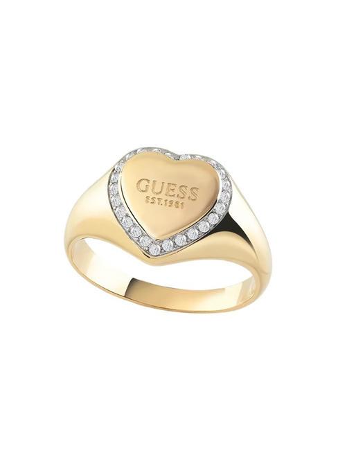 GUESS FINE HEART Ring mit Herz und Kristallen gelbes Gold - Ringe