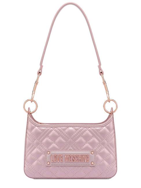 LOVE MOSCHINO QUILTED Umhängetasche mit Schultergurt Roségold-Laminat - Damentaschen