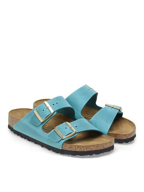 BIRKENSTOCK ARIZONA Zwei-Band-Slipper aus Leder Biskaya-Bucht - Damenschuhe