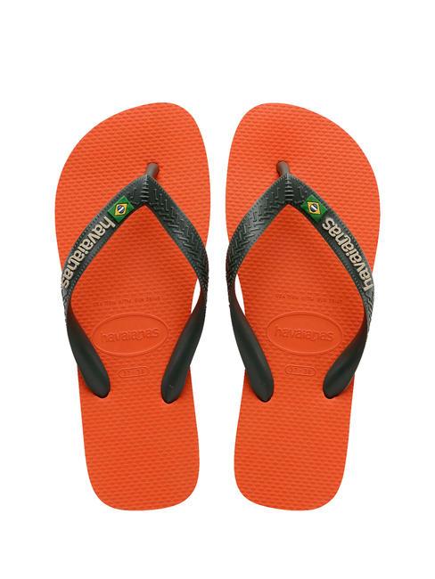 HAVAIANAS BRASIL LOGO Flip-Flops für Herren Sonnenuntergangsorange - Schuhe Unisex