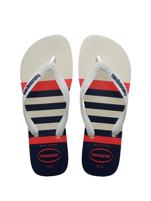 HAVAIANAS Infradito TOP NAUTISCH weiß/weiß/marineblau - Herrenschuhe