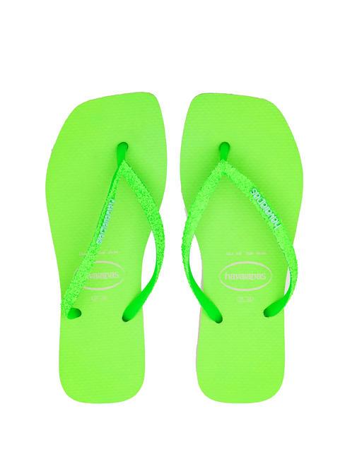 HAVAIANAS SQUARE GLITTER NEON Flip-Flops beige/grün - Damenschuhe