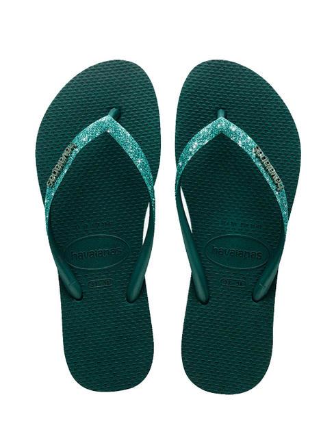 HAVAIANAS SLIM SPARKLE Flip Flops Pantanalgrün - Damenschuhe