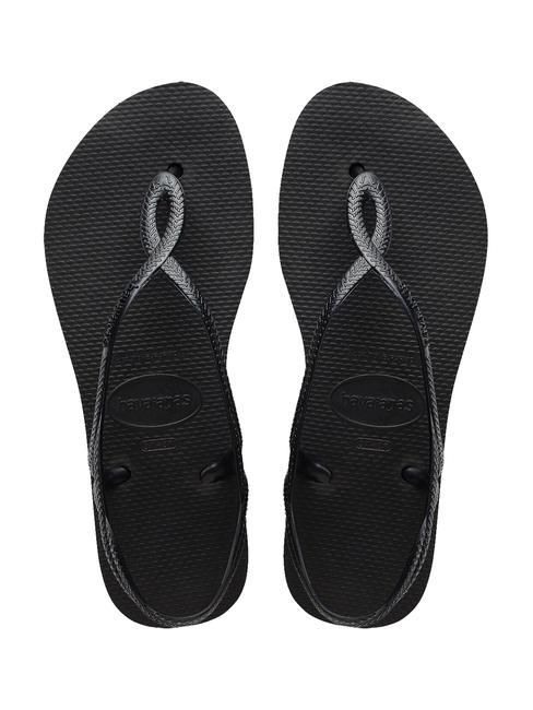 HAVAIANAS LUNA FLATFORM Flache Flip-Flop-Sandale SCHWARZ - Damenschuhe